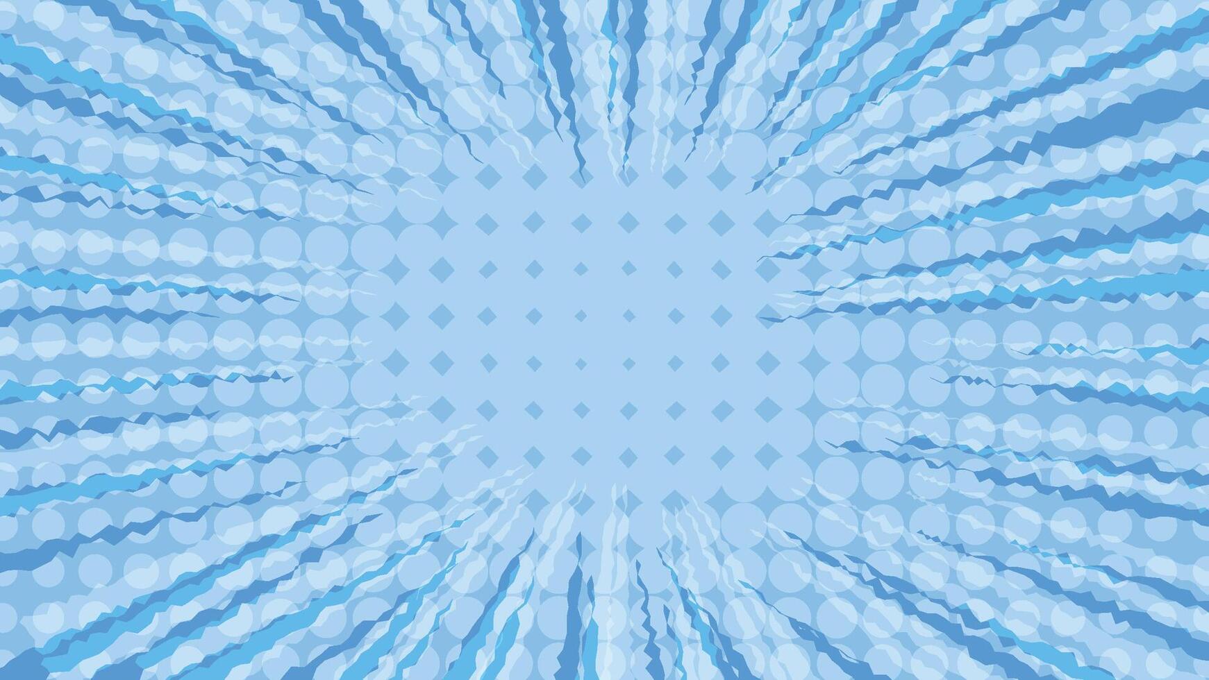 blue cartoon background with abstract frame lines and dots pattern decoration vector