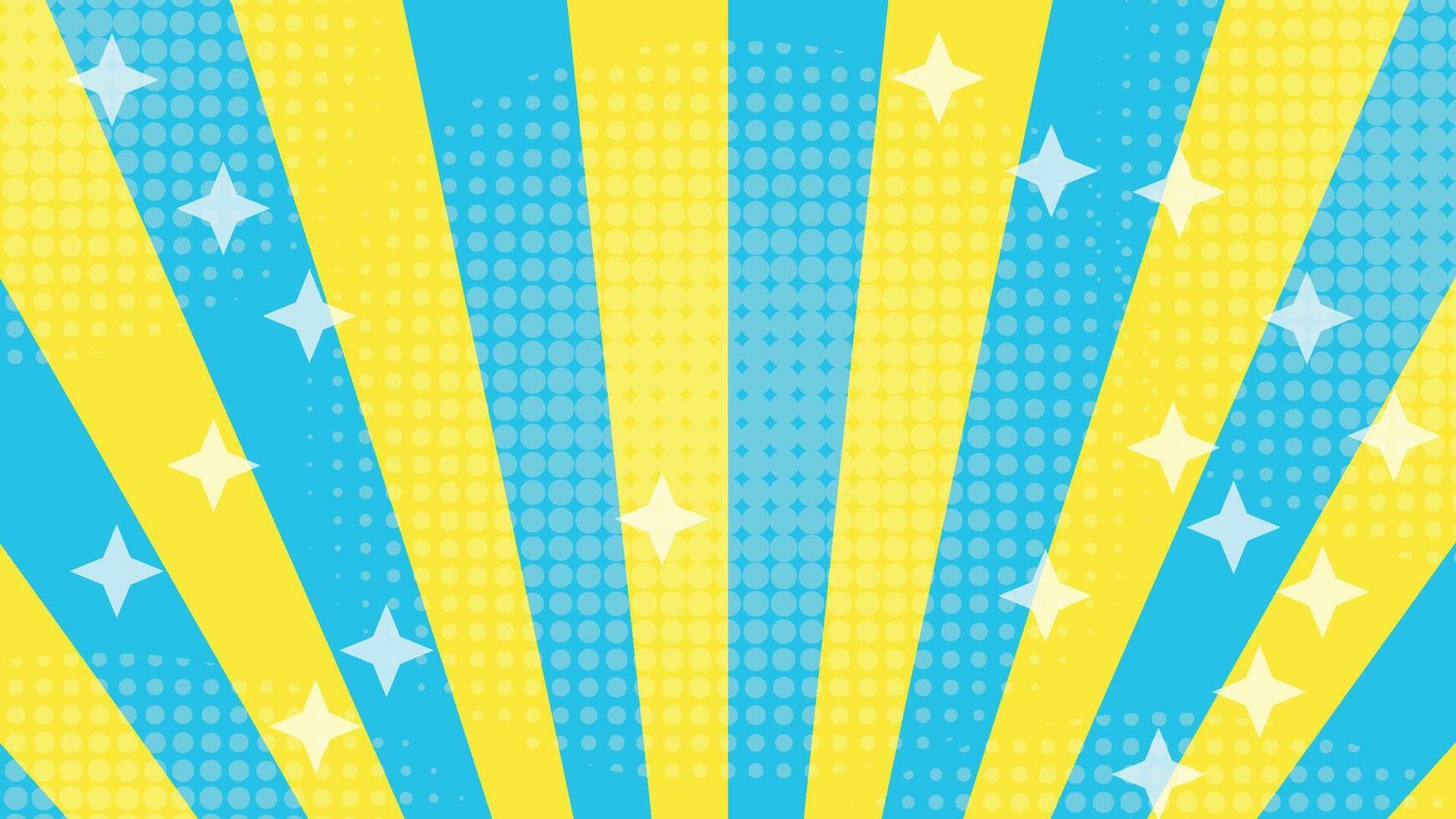 abstract background with festive blue and yellow rays with decorative star vector