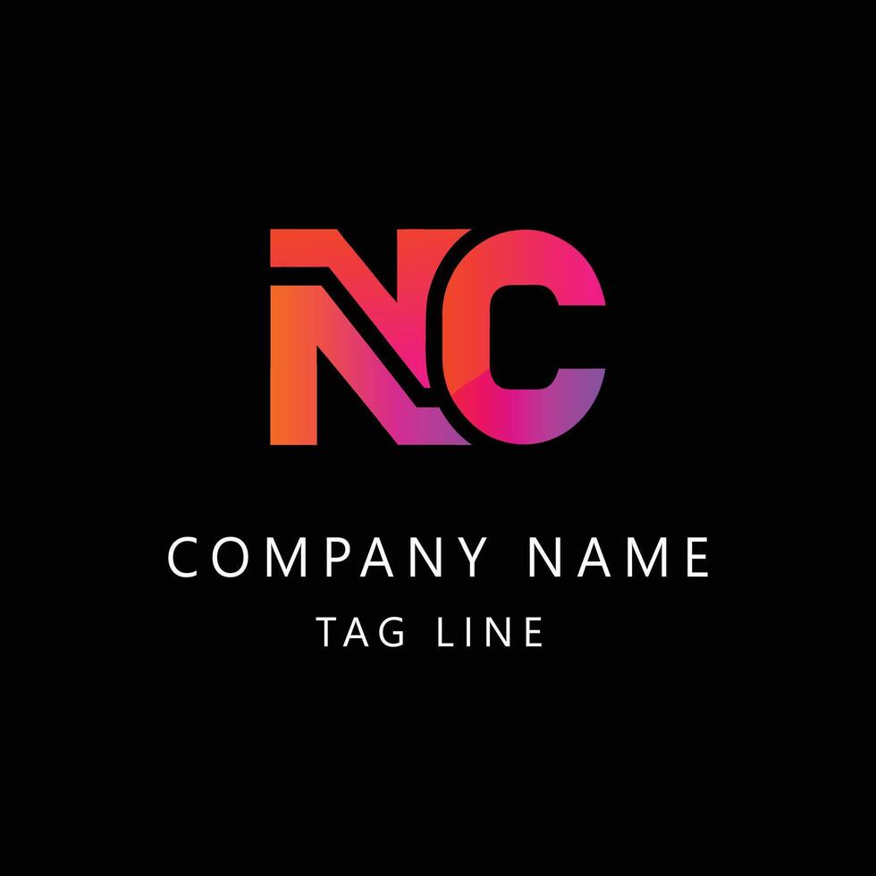 nc or cn logo template vector