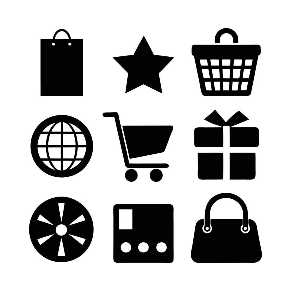 e-commerce icon set silhouette on a white background vector