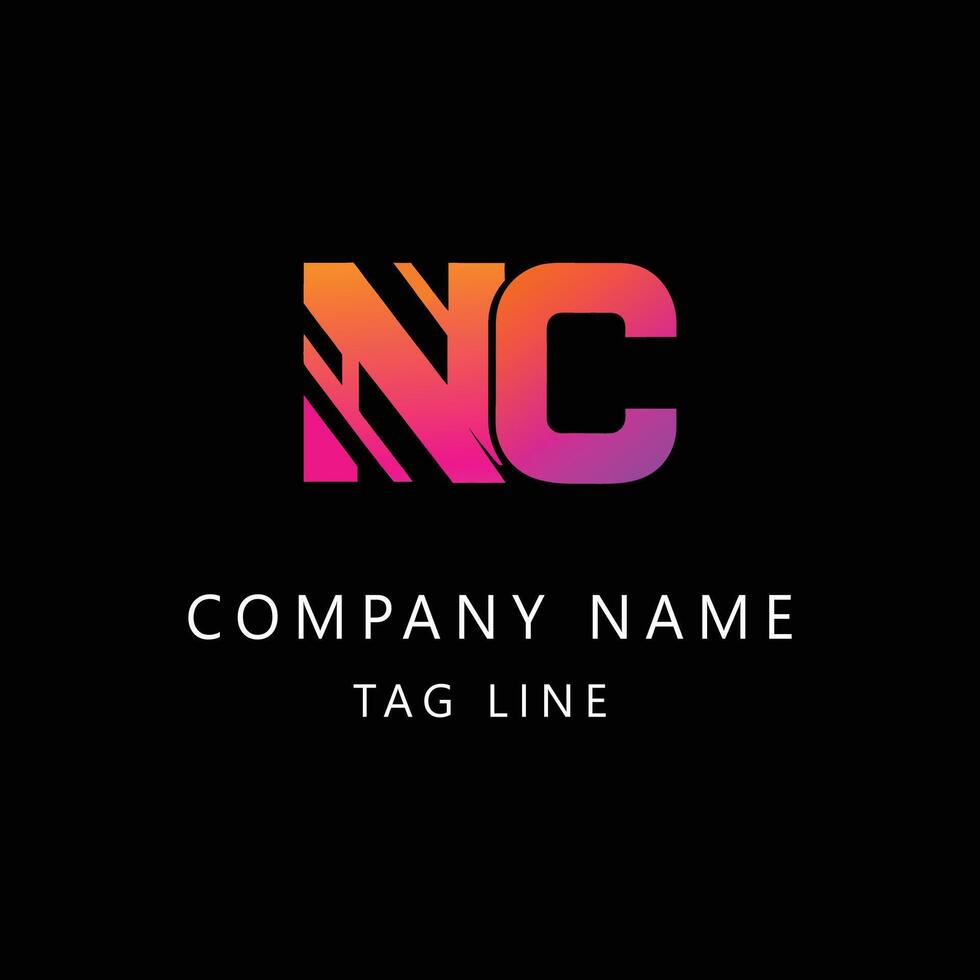 nc or cn logo template design style vector