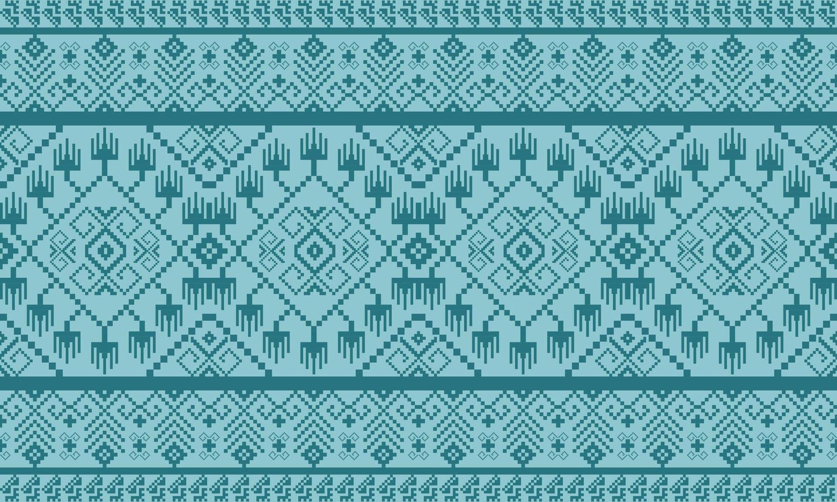 a detailed pattern composed of pixel designs with dark green square on light green background , design for fabric or various pattern printing works. vector