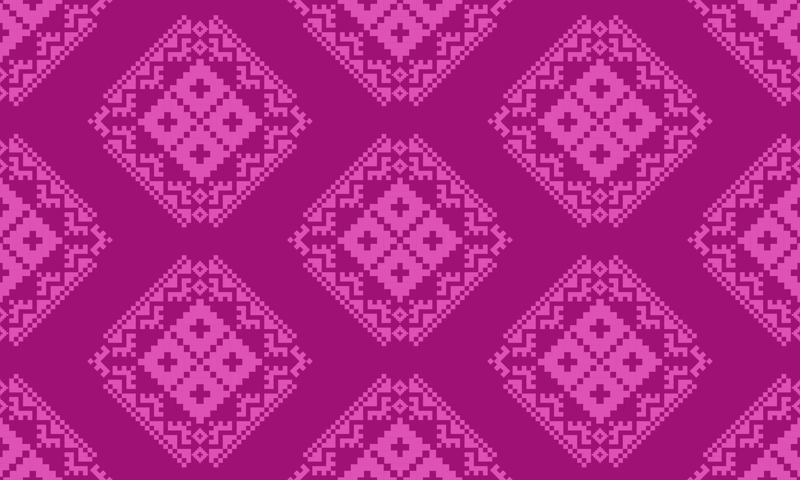 a detailed pattern composed of pixel designs with light pink square on dark pink background , design for fabric or various pattern printing works. vector