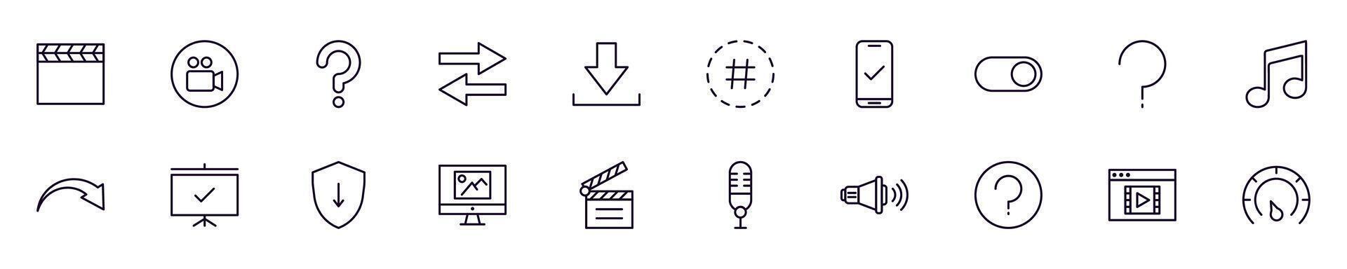 Essential signs for interface web outline symbols collection for stores, shops, banners, design vector
