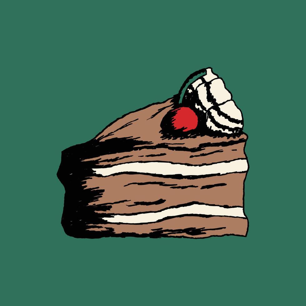 chocolate cake abstract art illustration vector