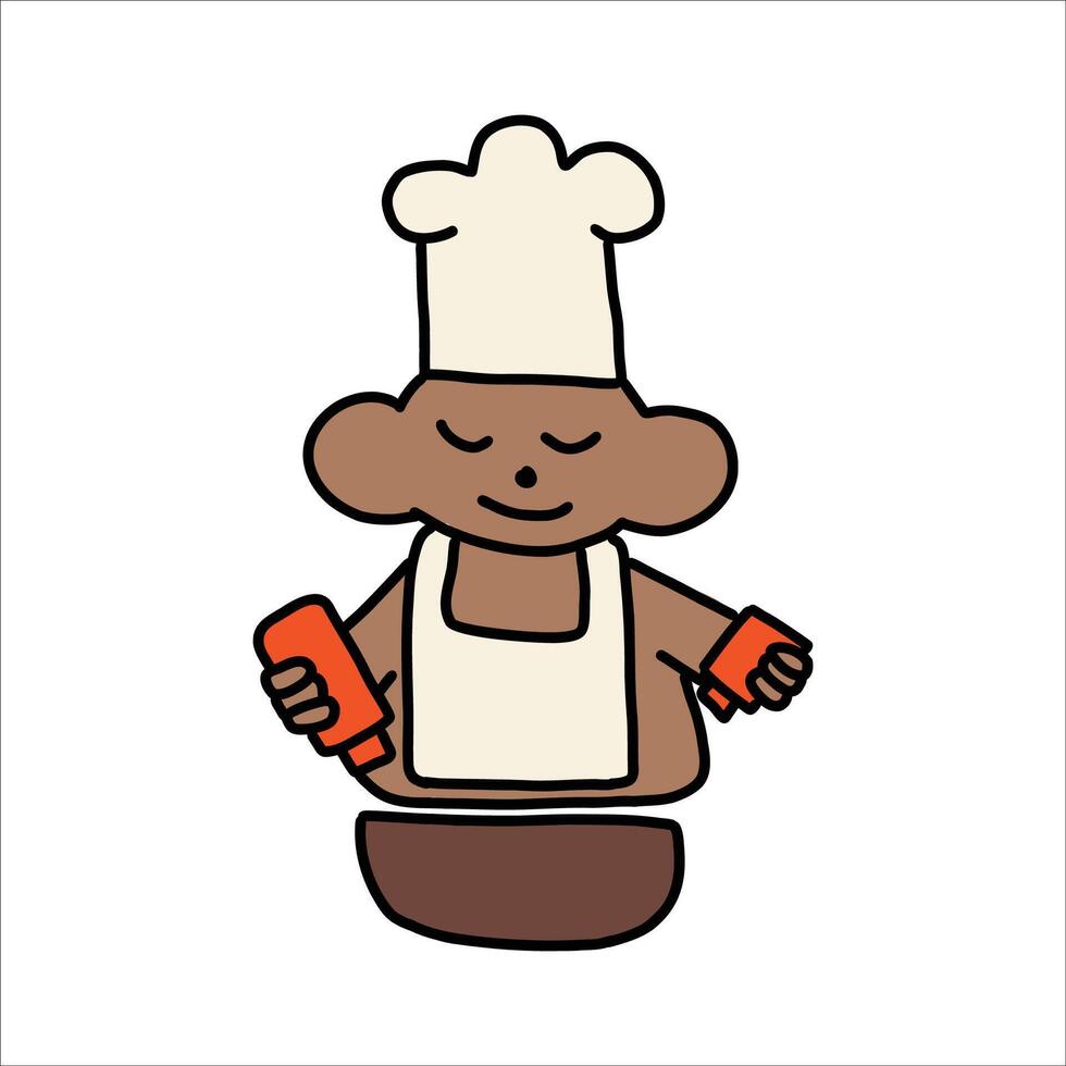 mouse chef cute cartoon illustration vector