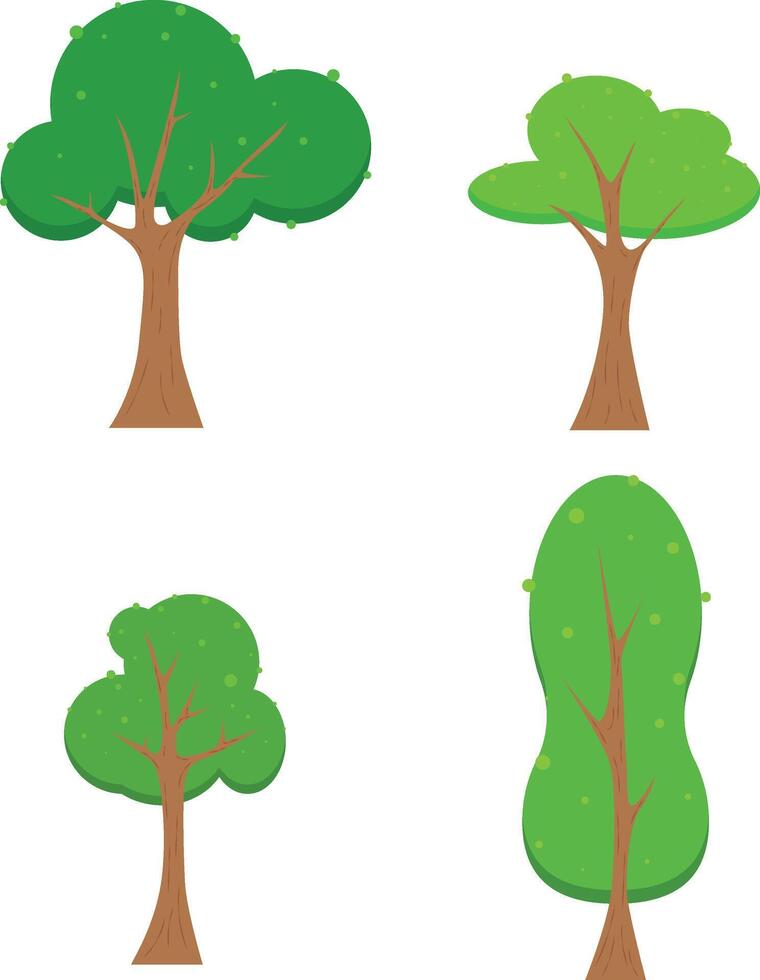 tree flat illustration childern book vector