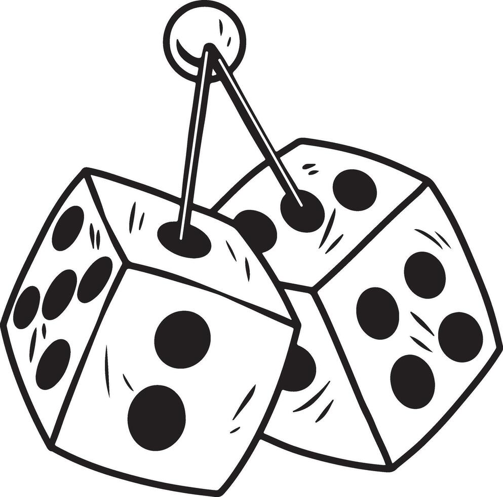 dice keychain illustration vector