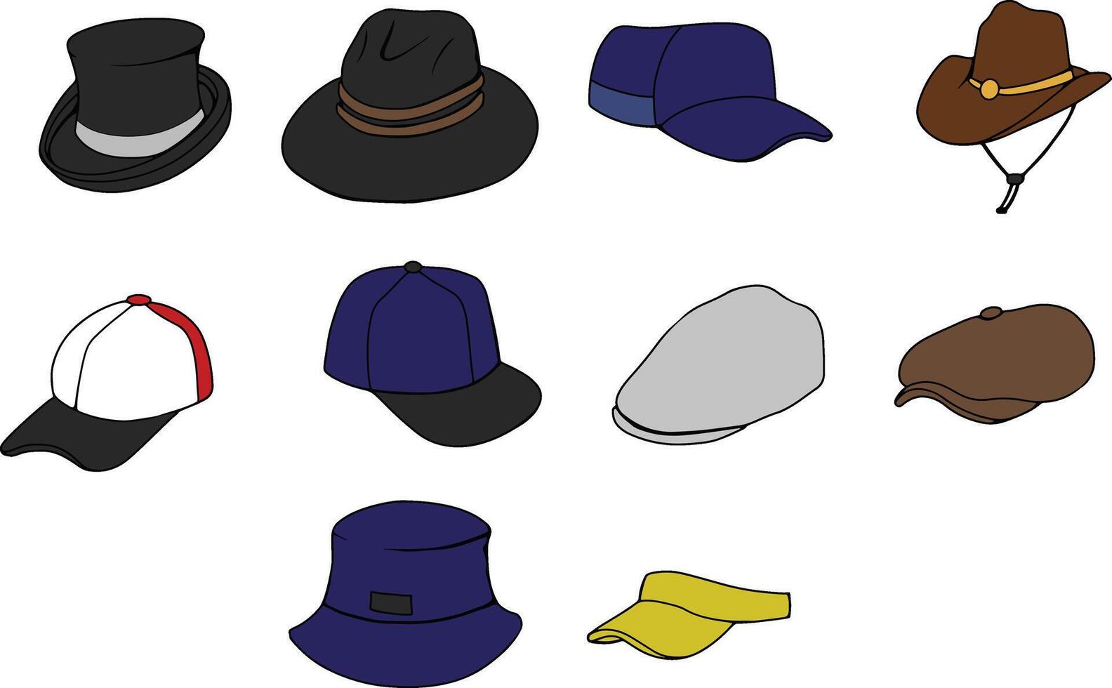 hat illustration set vector