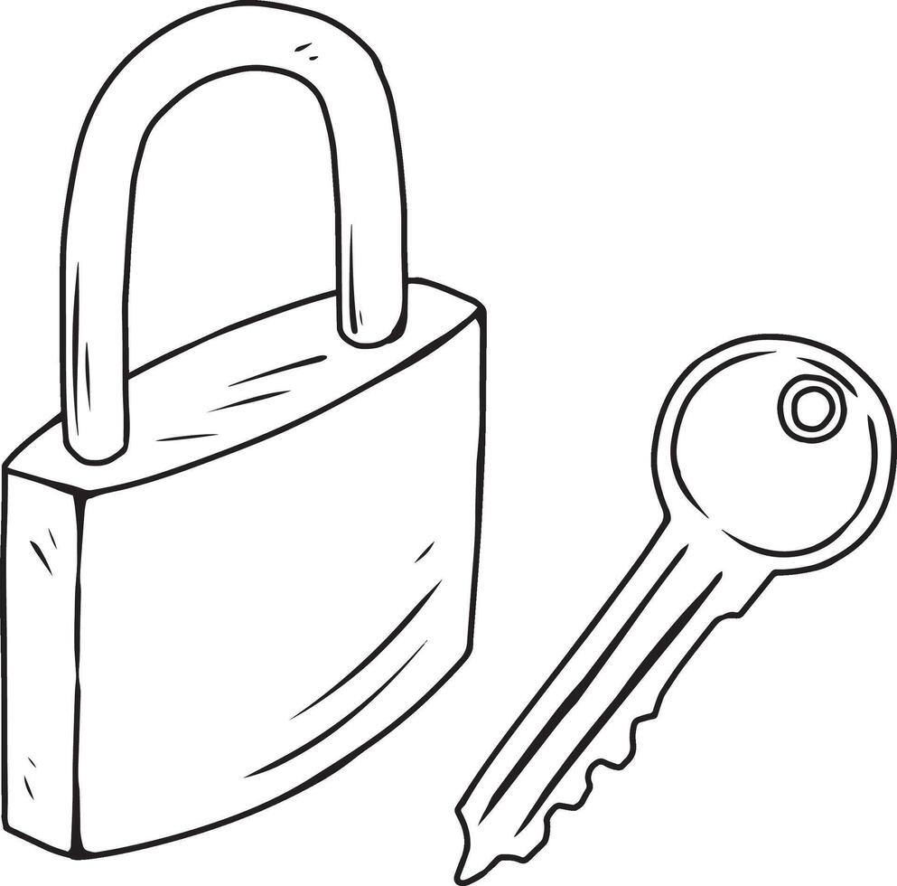 padlock key illustration vector