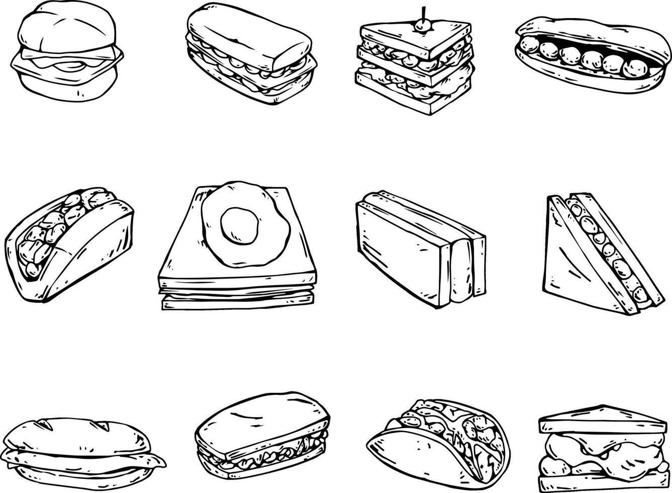 sandwitch bread illustration vector