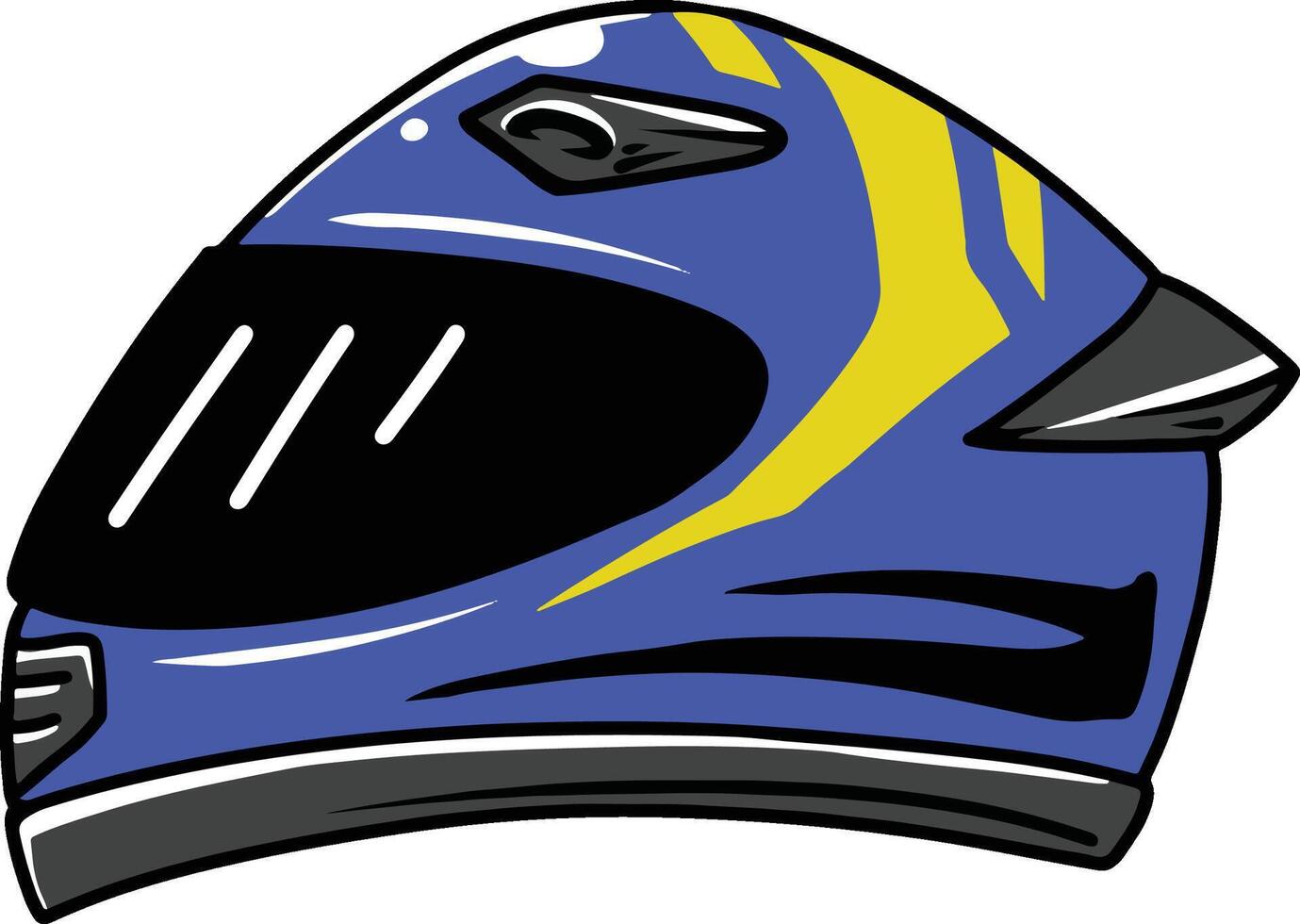 blu fullface helmet illustration vector