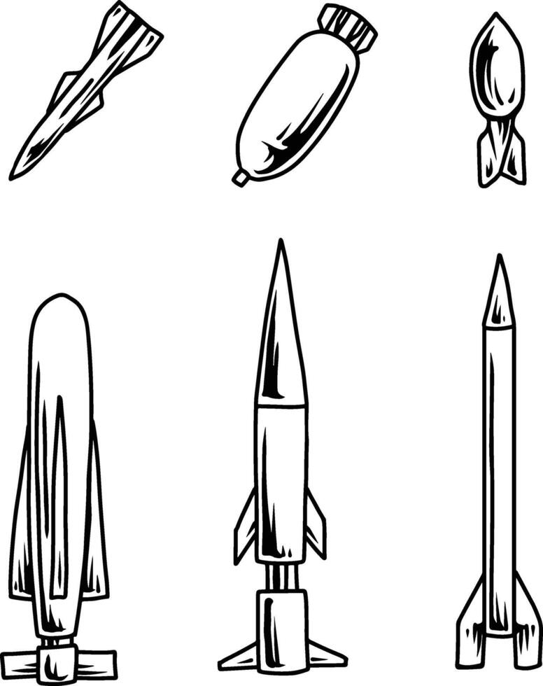 missile illustration set vector