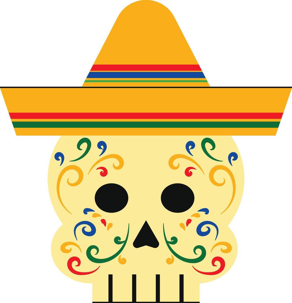 skull cinco de mayo illustration vector
