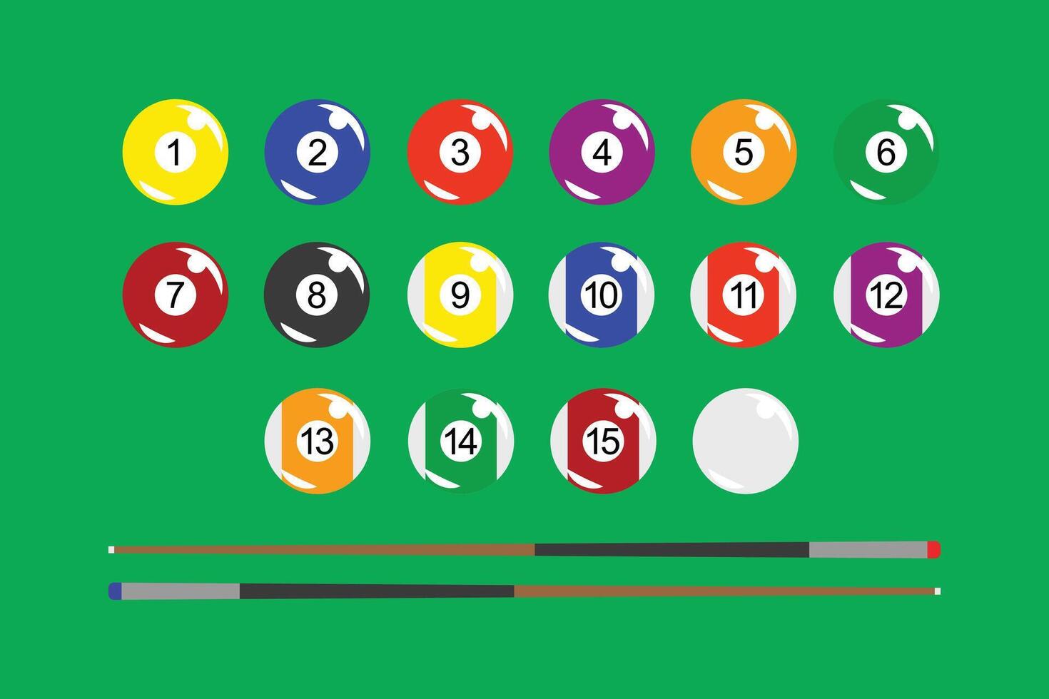 biliard ball and stick illustration vector