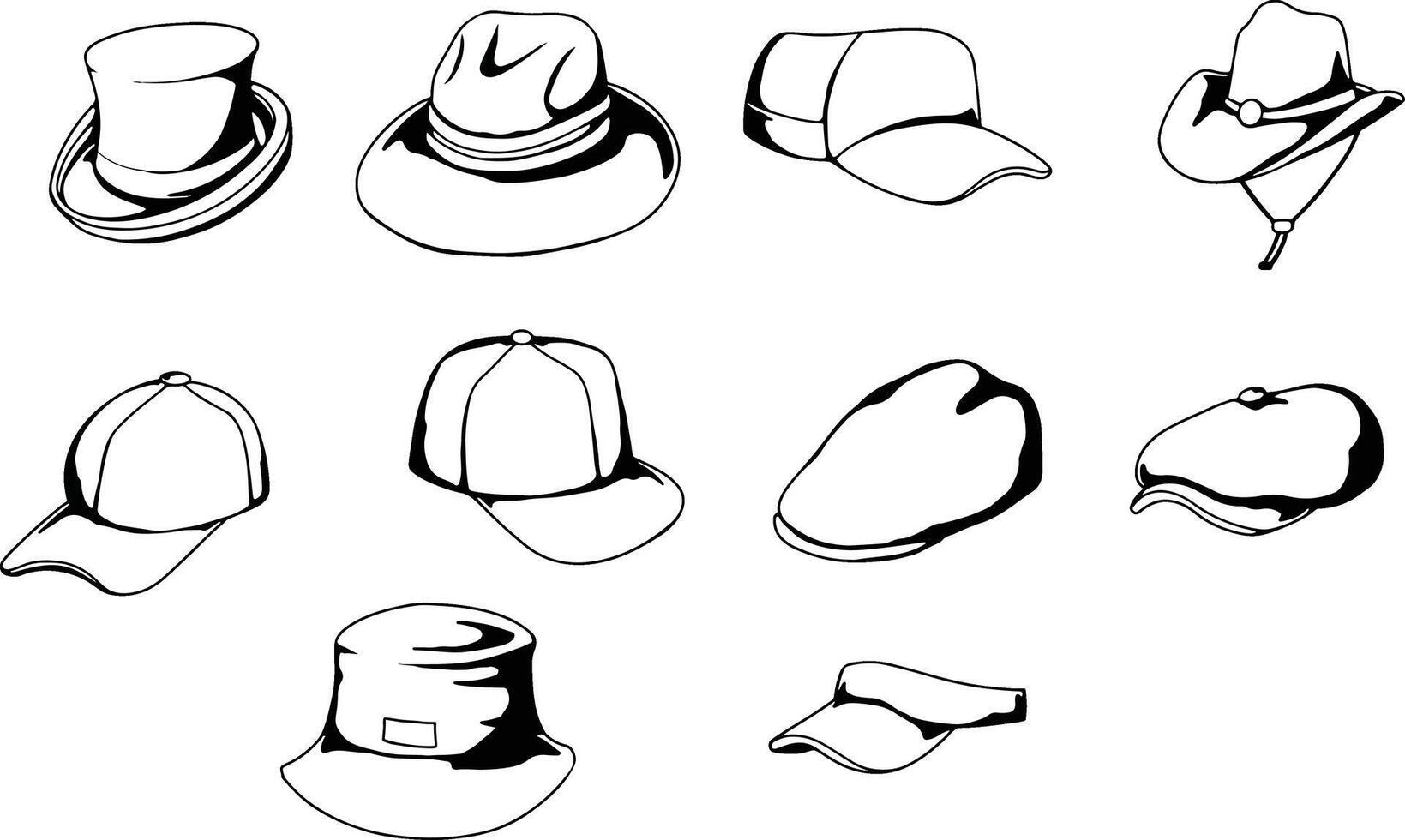 outline hat illustration vector