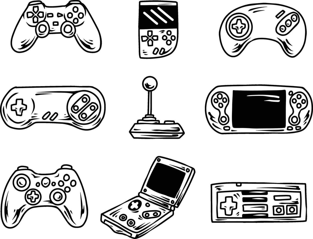 game console illustration set vector