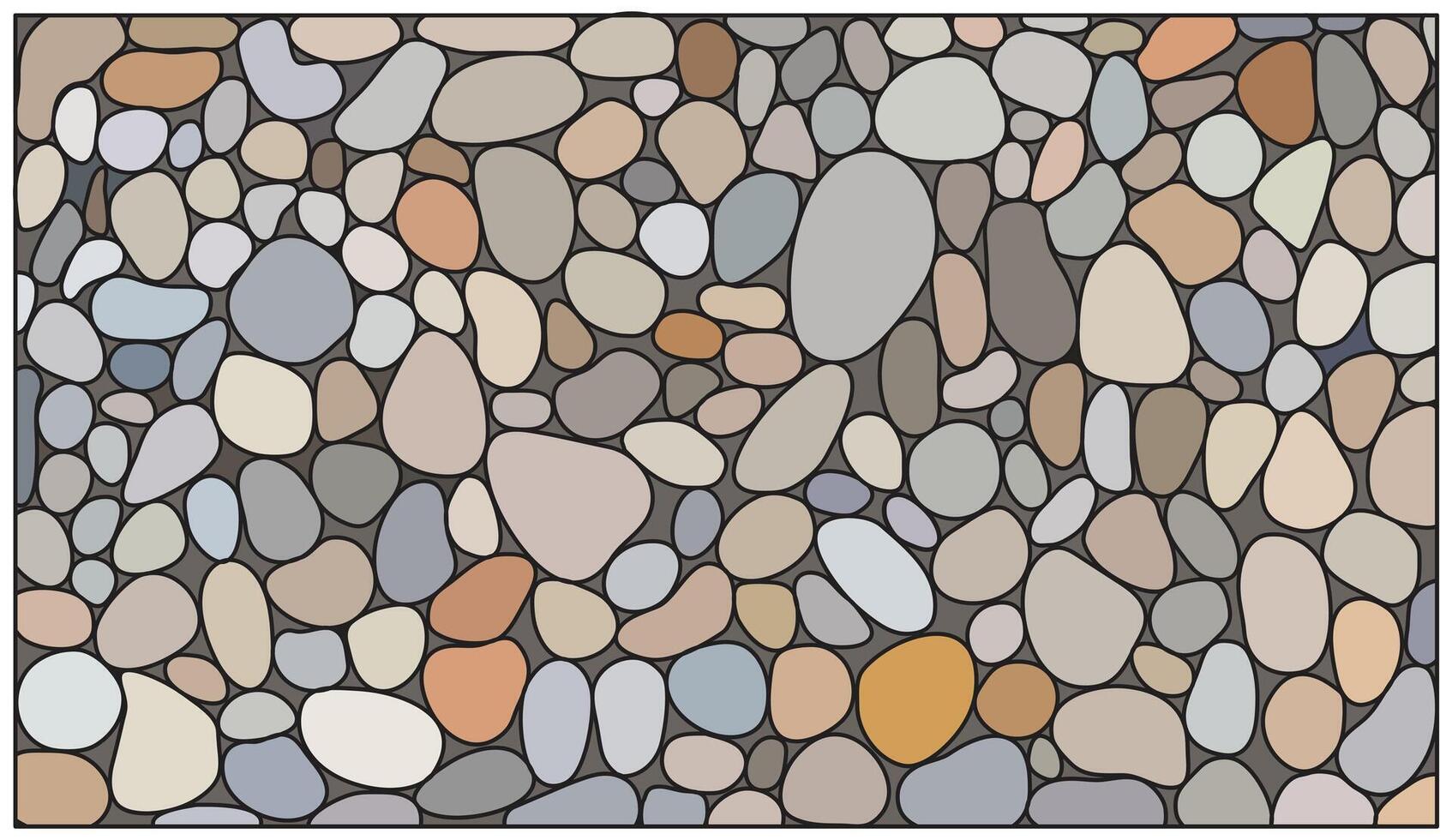 A close-up view of various sized pebbles stones illustration for design element. vector