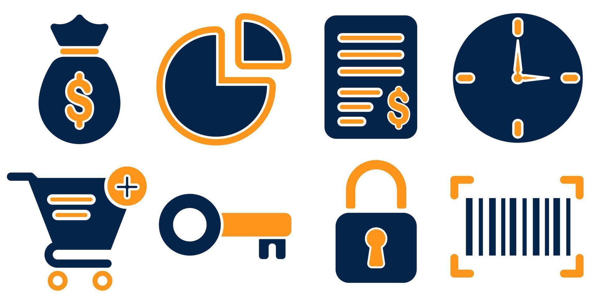 Finance and Digital Access Icon Set vector