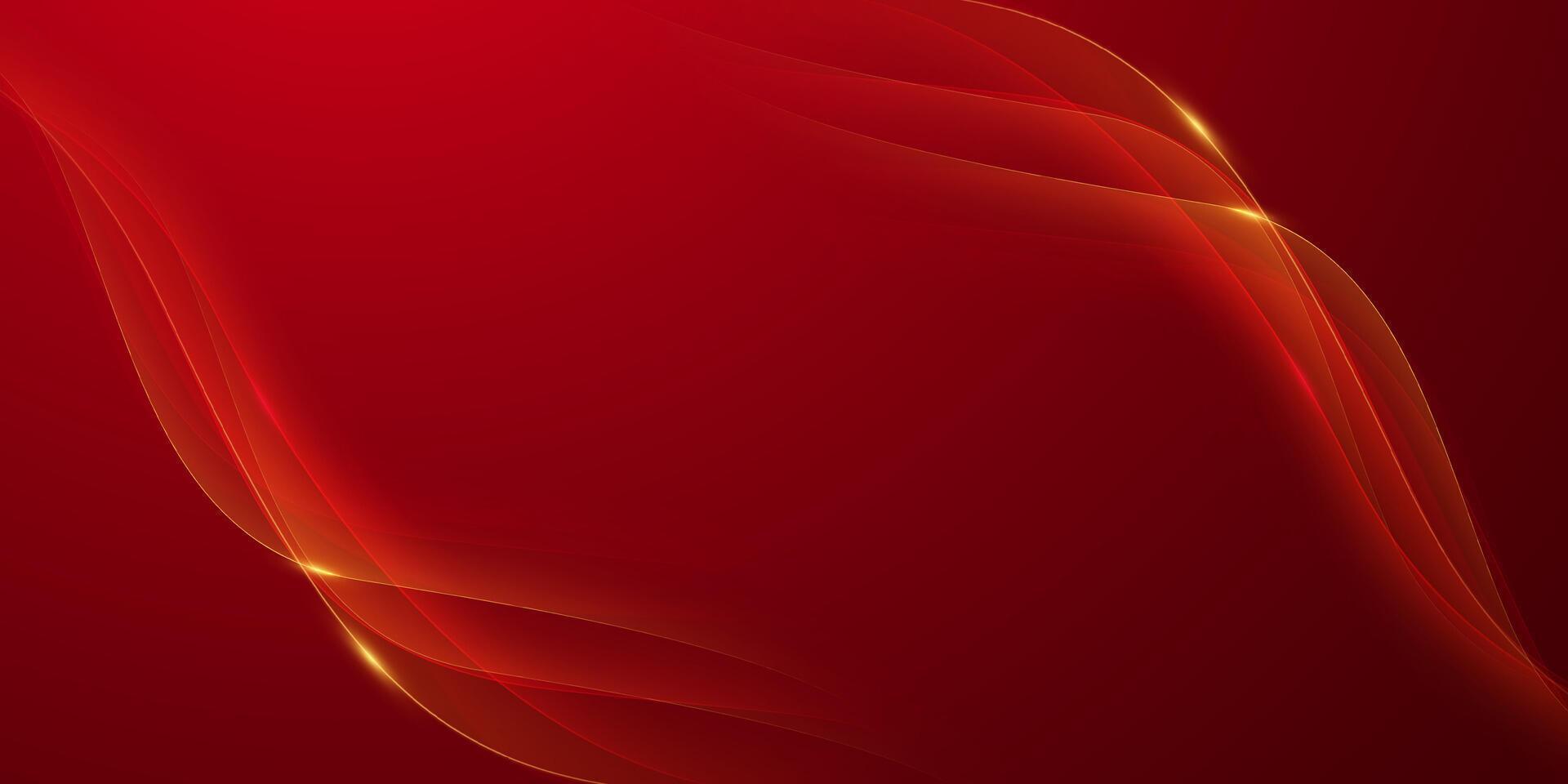 Abstract red background with wavy lines vector