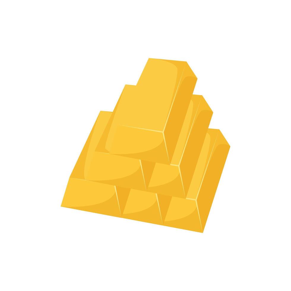 gold bar or ingot design concept flat style vector