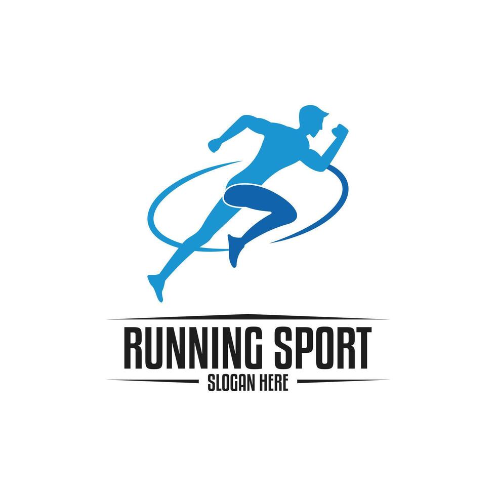 running man sport logo design concept idea vector