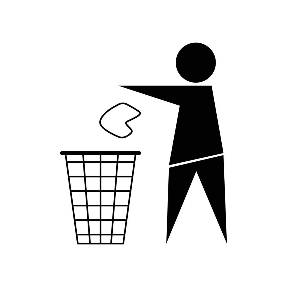 person throwing trash icon design template vector