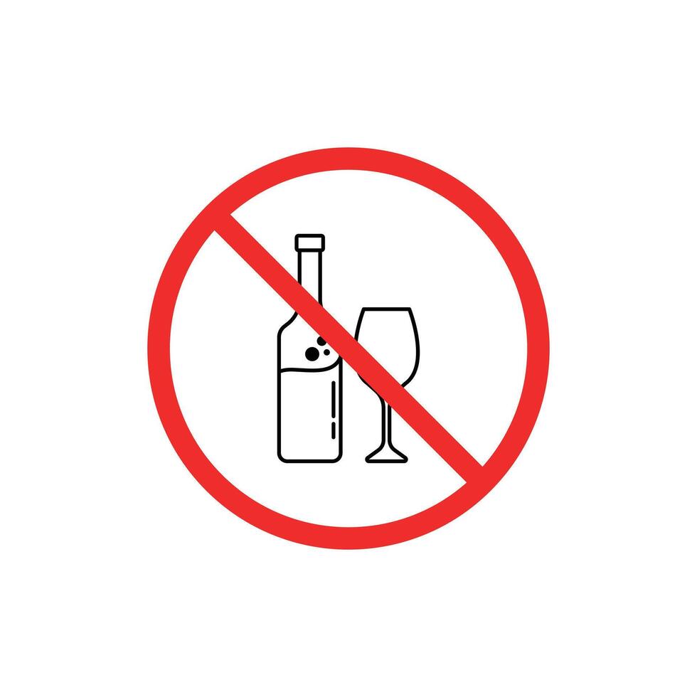 no alcohol sign icon design template vector