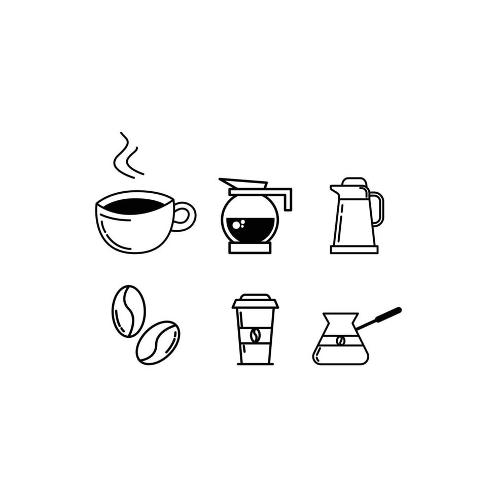 coffee icon set design concept line style vector