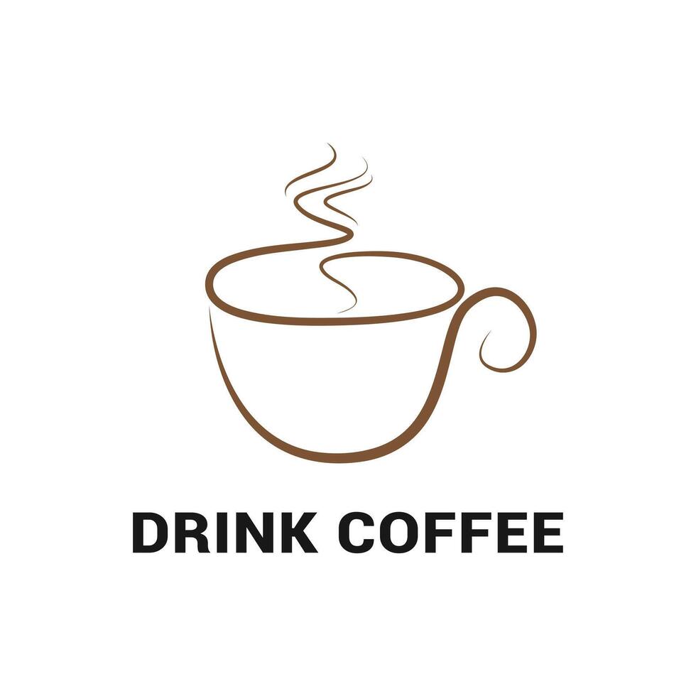 coffee cup simple logo design creative idea vector
