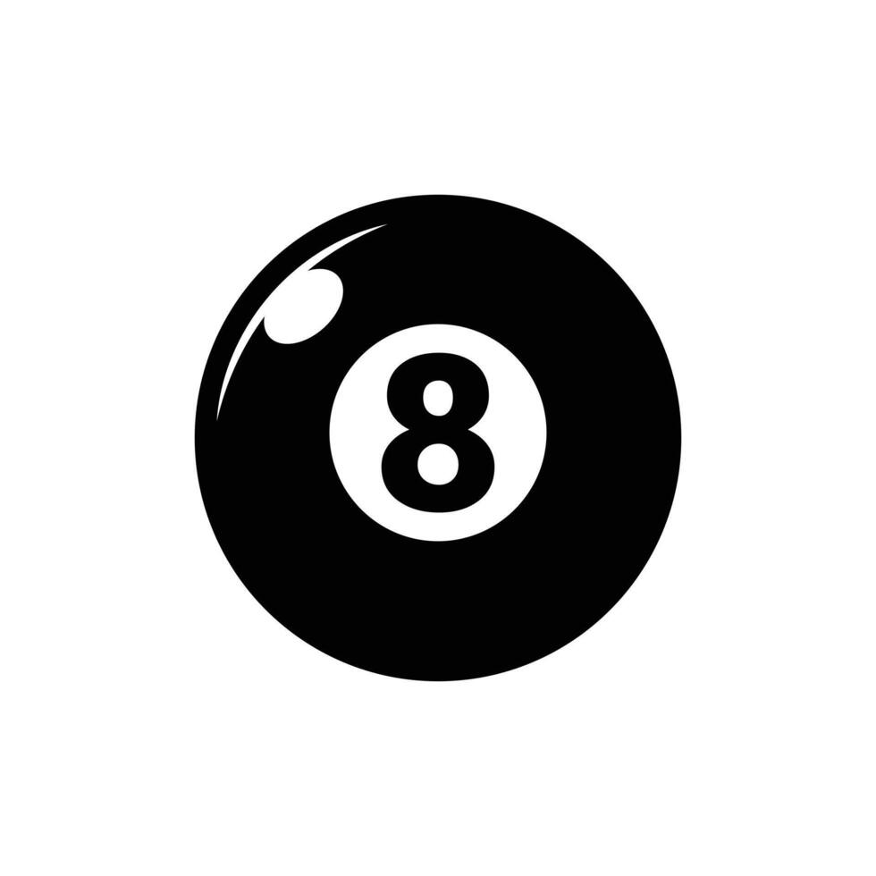 pool 8 ball icon design template vector