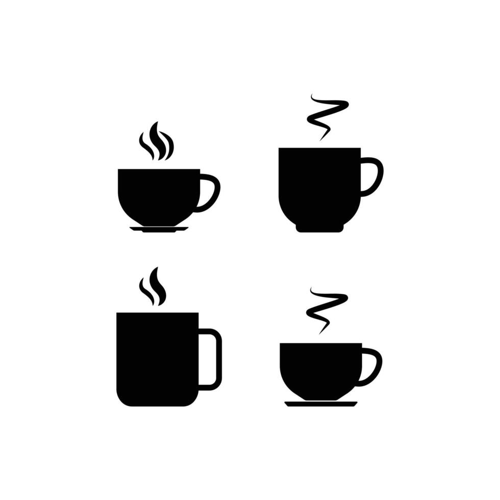 coffee cup icon set collection design template vector
