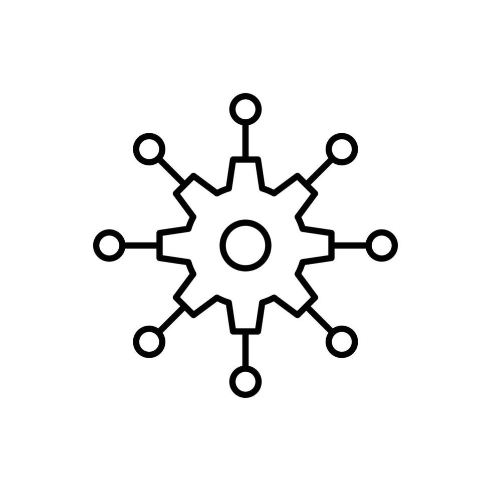 network gear icon design line style vector