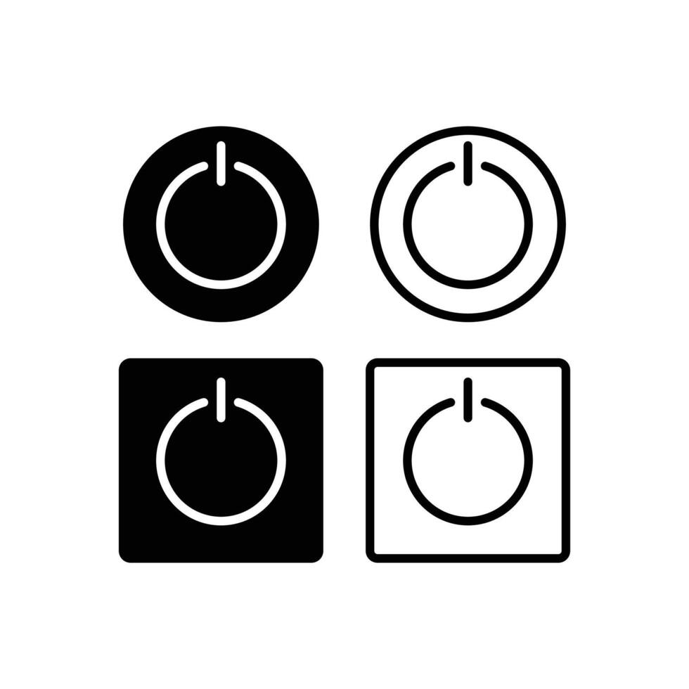 on off power button icon set design template vector