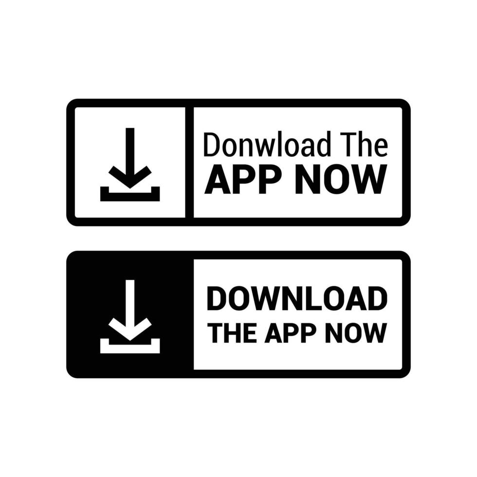 download the app now button icon vector