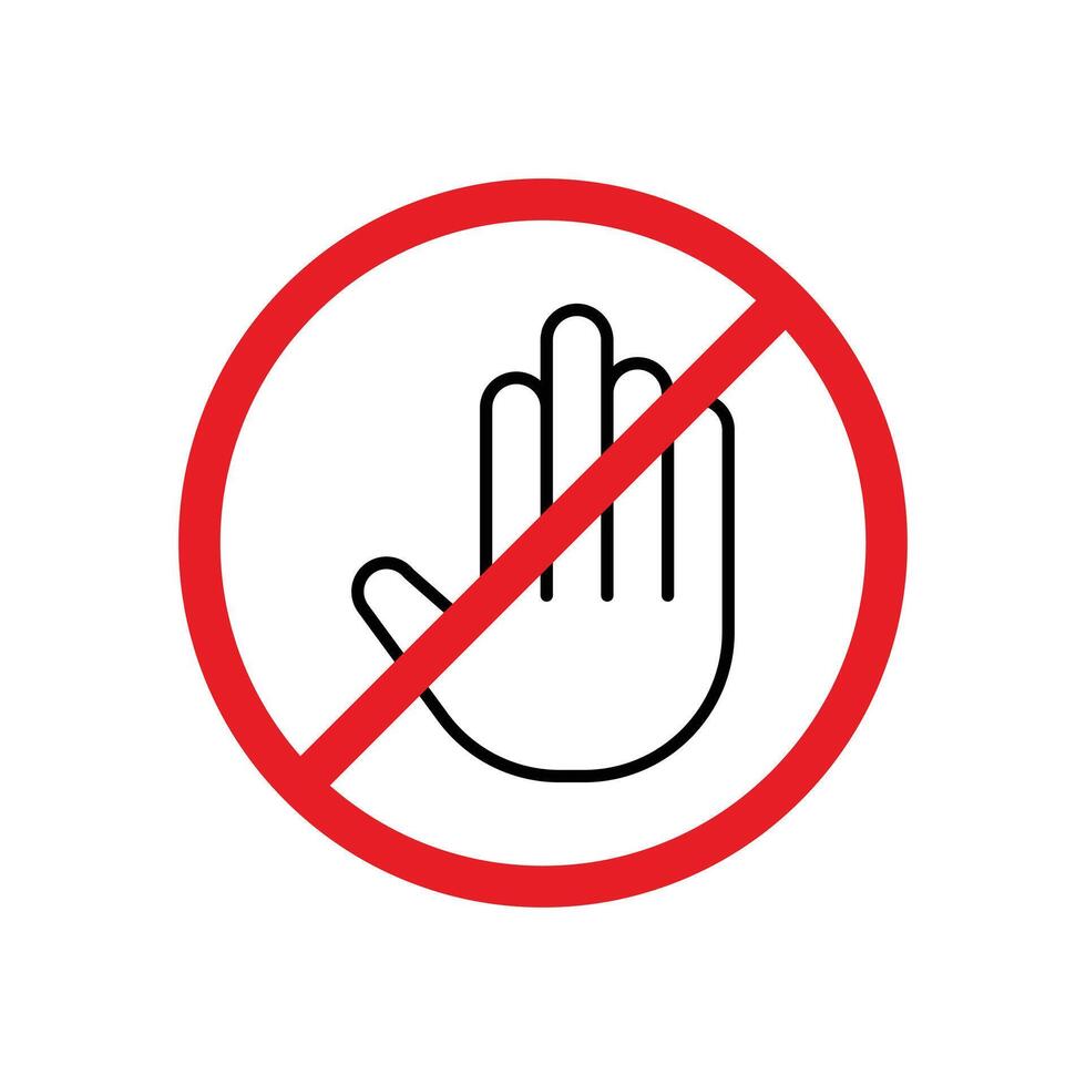 no entry sign icon design concept with hand symbol vector