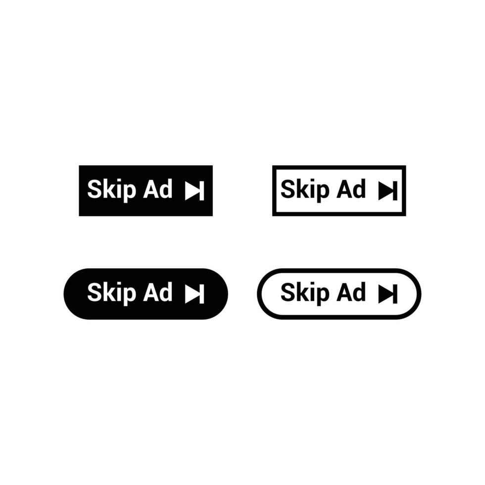 various skip ad button icon design template vector