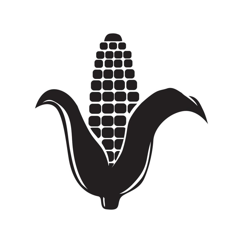 flat corn silhouette design illustration. vector