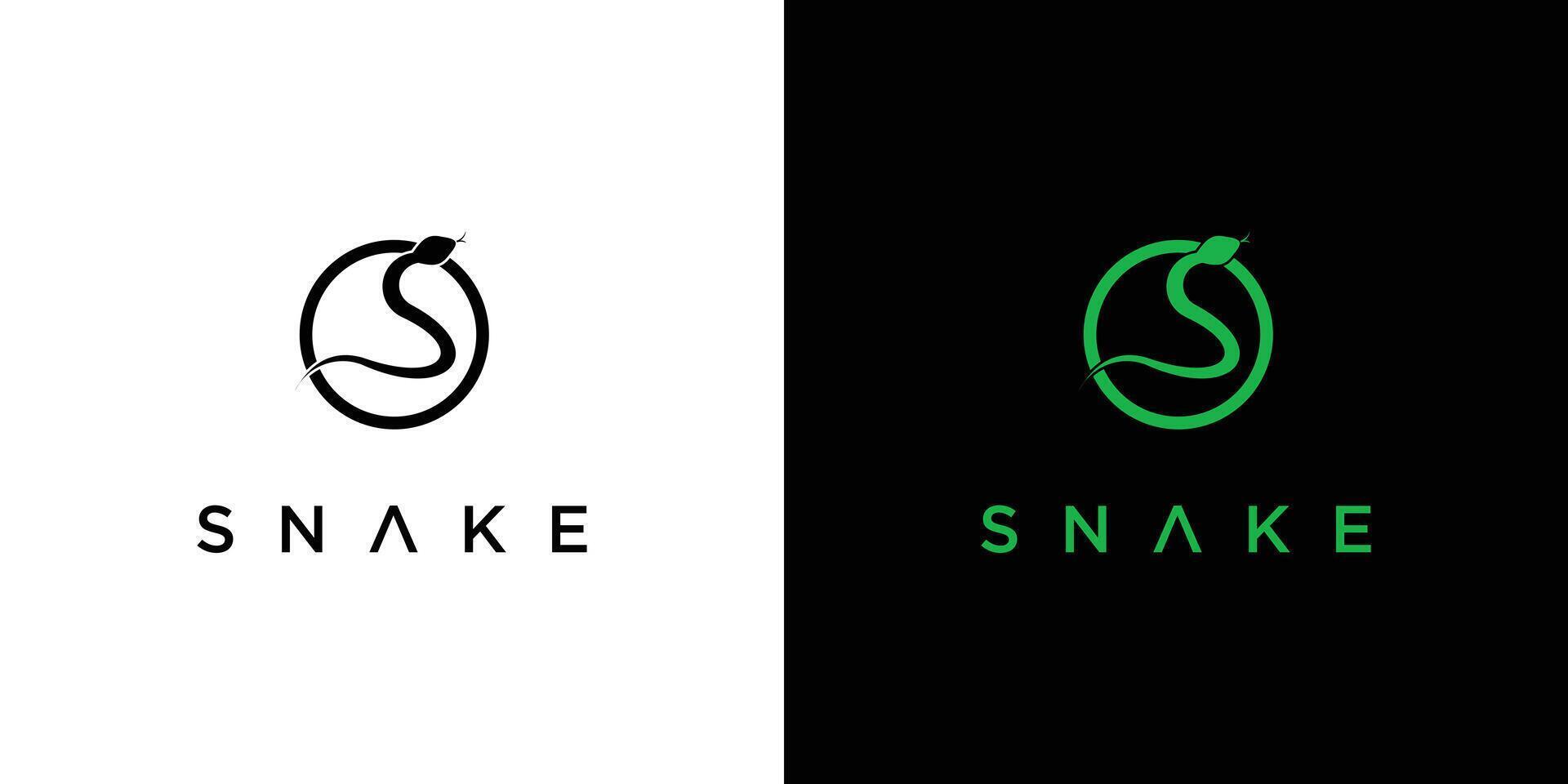 Simple snake logo design with unique concept vector