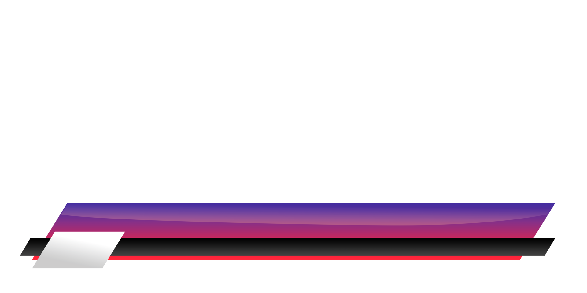 Gradient Colourful Lower third Design on a Transparent Background png