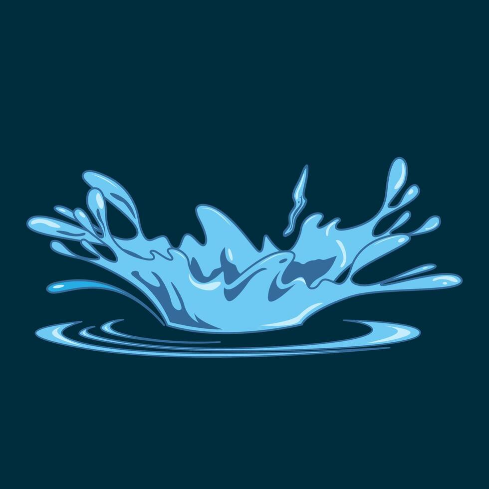 Pouring natural splash or drop water, flat design element isolated cartoon illustration vector