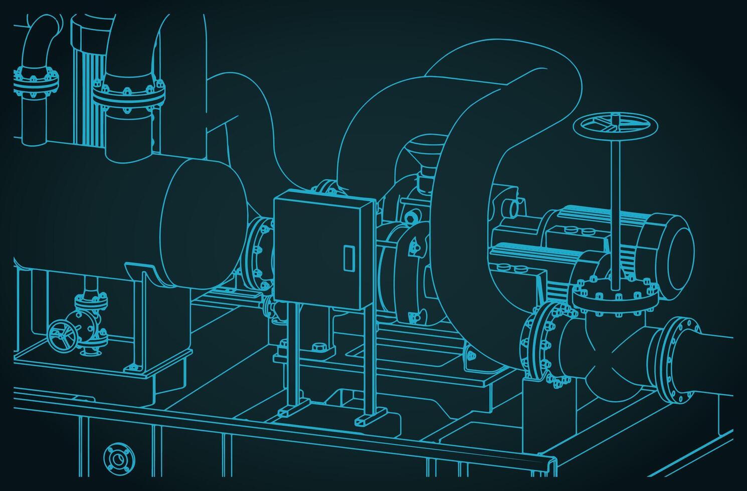 Pump skids for any fluid illustration vector