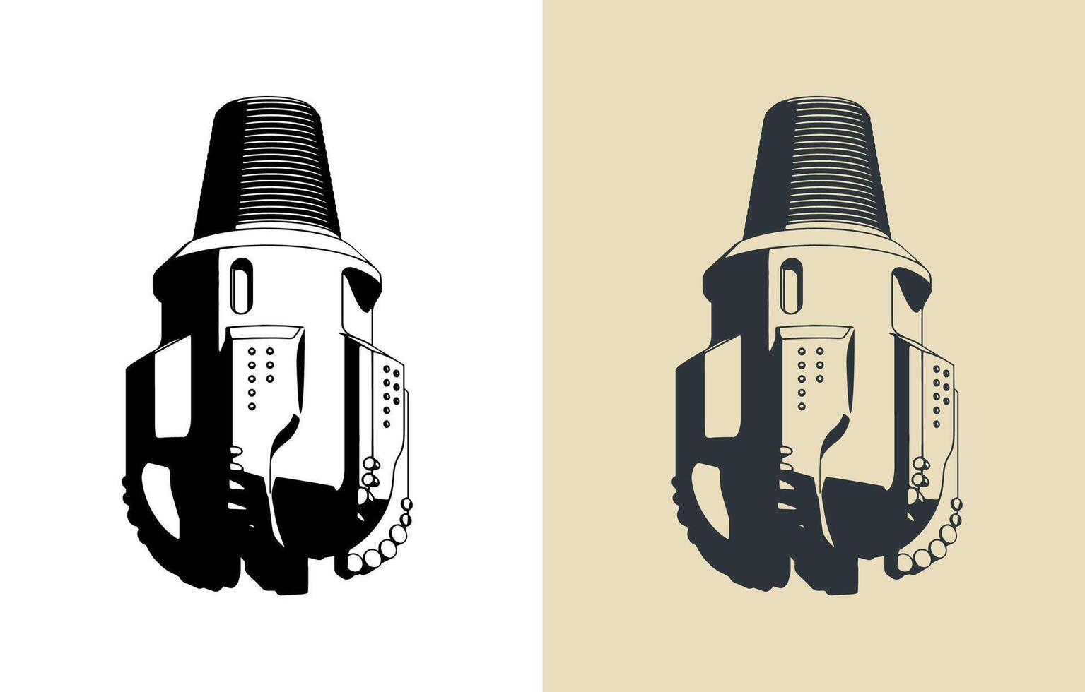 Oil drilling bit illustrations vector