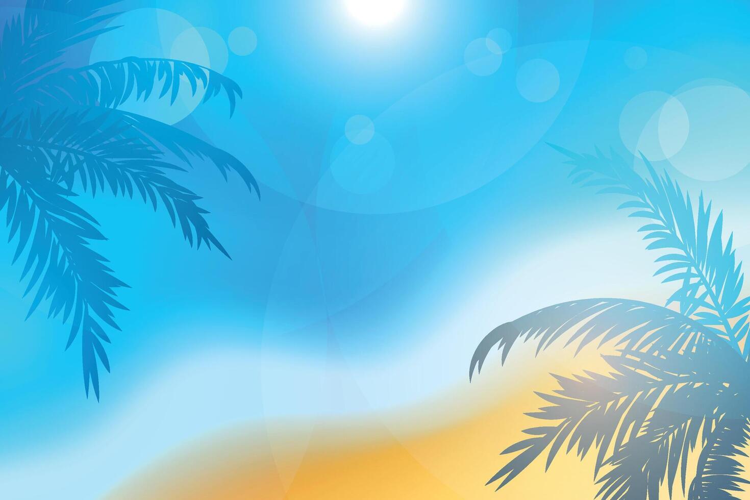Realistic background for summer season. Beach background. Realistic summer background. Gradient background for summer season celebration. Palm tree. Summer vacation vector