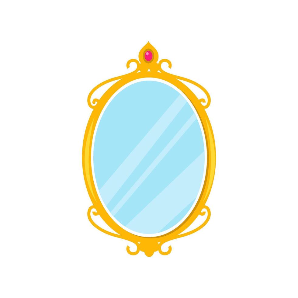 Old style round mirror illustration art symbol design vector