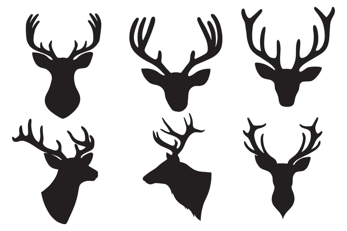 Elegant Set of Deer Silhouettes for Designers vector