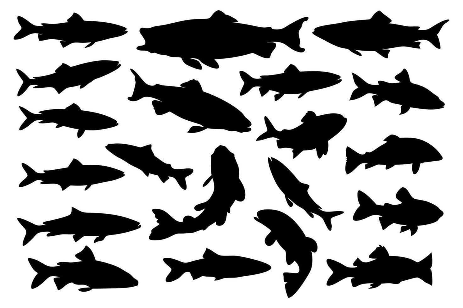 Swimming Fish Shapes for Sea Life Illustration Designs vector
