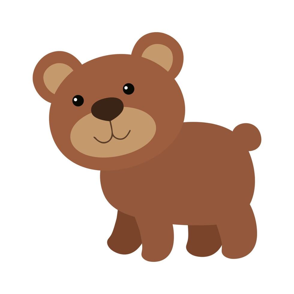 bear walking on white background vector