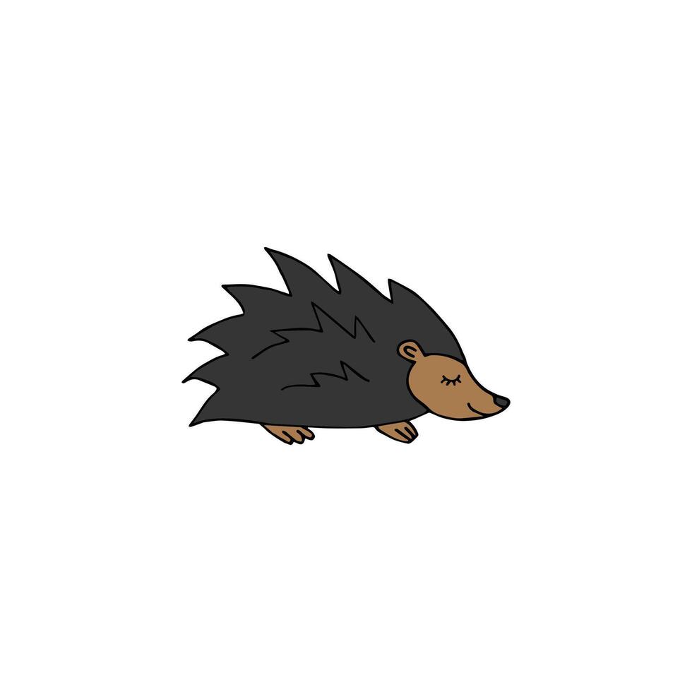 Hand drawn sketch hedgehog isolated on white background vector