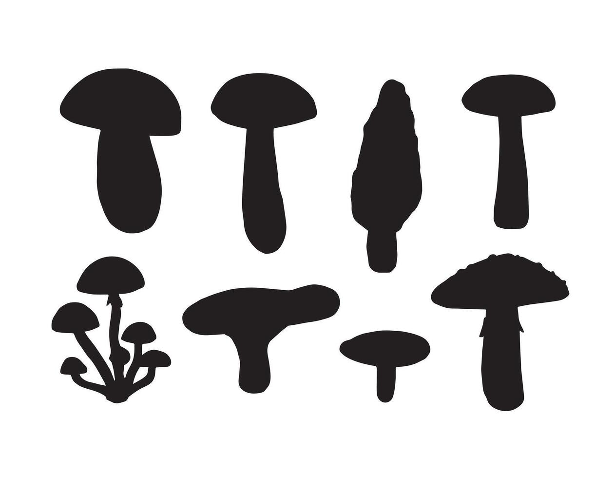Set of hand drawn sketch mushroom isolated on white background vector